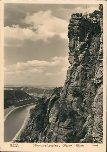 Ansichtskarte Rathen Basteifelsen (Sächsische Schweiz) 1960 Walter Hahn:11108