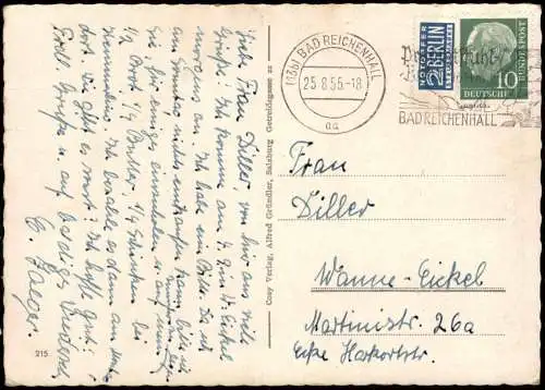 Ansichtskarte Bad Reichenhall Thumsee mit Ristfeichthorn 1955