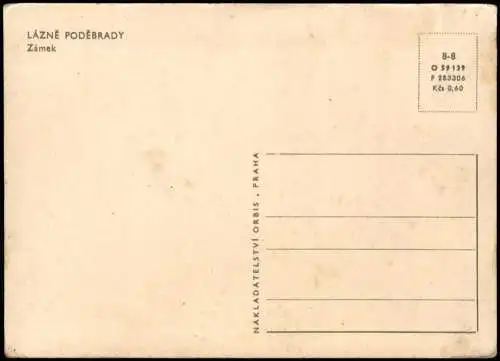 Postcard Bad Podiebrad Poděbrady Zámek 1962