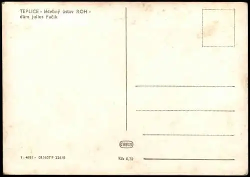 Teplitz-Schönau Teplice léčebný ústav ROH - dům Julius Fučík 1967