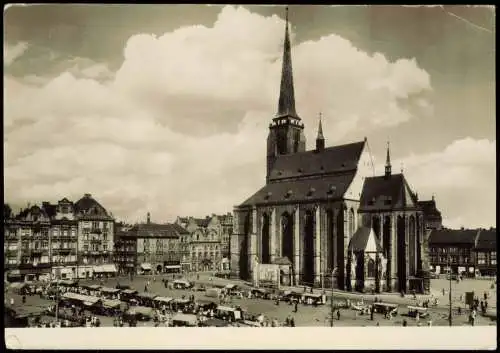 Postcard Pilsen Plzeň Náměstí republiky 1962