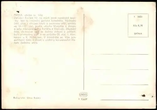 Postcard Prag Praha chrám sv. Víta 1963