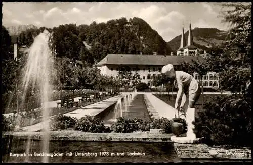Ansichtskarte Berchtesgaden Kurgarten Kurpark 1955