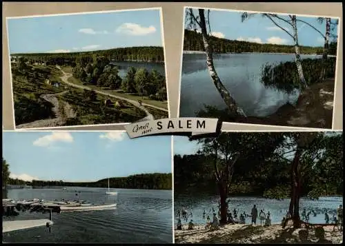 Ansichtskarte Salem (Lauenburg) 4 Bild Lindenhof Luftbild Strand 1978