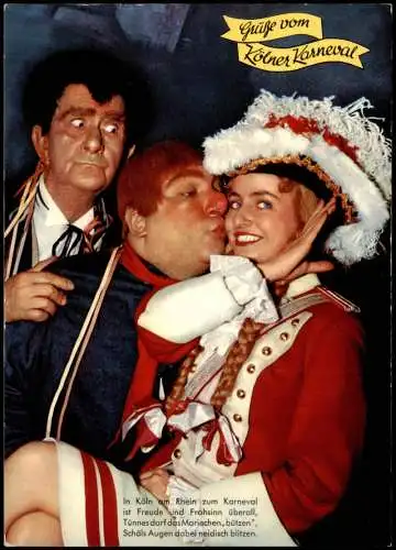 Köln Tünnes und Schal mit dem Rote-Funken-Mariechen Karneval 1978