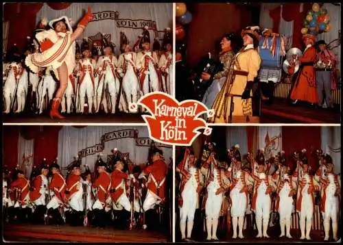 Ansichtskarte Köln Karneval Mariechentanz, Aufzug der Negerköpp 1975