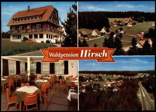 Ansichtskarte Kniebis-Freudenstadt 4 Bild Waldpension-Restaurant Hirsch 1978