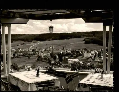 Schonach (Schwarzwald) Café Berghüsli - Blick auf die Stadt Fotokarte 1960