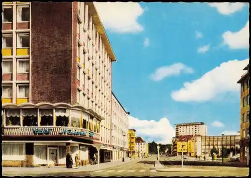 Ansichtskarte Bremerhaven Straßenpartie am Cafe National 1968