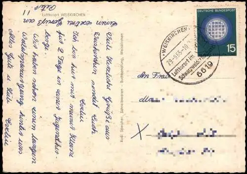 Ansichtskarte Weiskirchen Luftbild 1965  LK Merzig-Wadern