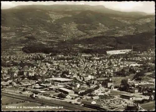 Ansichtskarte Achern Luftbild Stadt Fabrik Hornisgrinde 1962