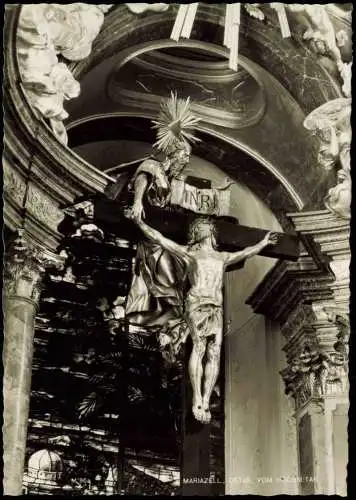 Ansichtskarte Mariazell Detail vom Hochaltar - Jesus am Kreuz 1962