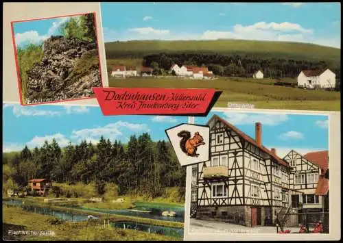 Ansichtskarte Dodenhausen 4 Bild Stadt Schwimmbad 1975  Kr. Frankenberg Eder