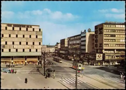 Ansichtskarte Bochum City Straße Straßenbahn 1988