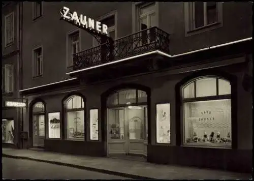 Ansichtskarte Bad Ischl Konditorei-Café Zauner bei Nacht 1969