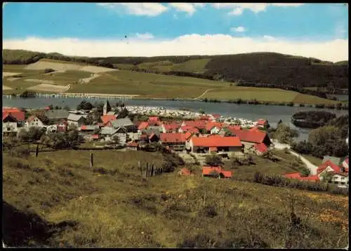 Ansichtskarte Heringhausen Partie an der Stadt mit Diemelsee 1972