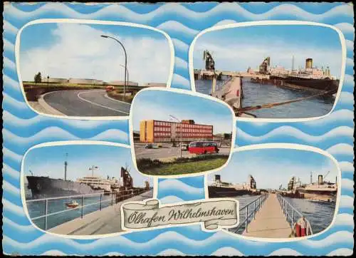 Wilhelmshaven Mehrbildkarte Ölhafen Ölhafendamm Ölleitung 1979
