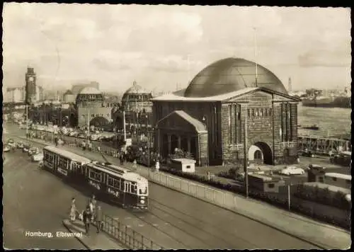St. Pauli-Hamburg Elbtunnel Landungsbrücken im Hafen - Straßenbahn 1941
