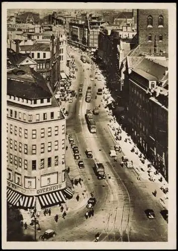 Altstadt-Hamburg Blick vom Rathaus in die Mönckebergstraße 1952