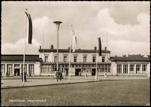 Ansichtskarte Neumünster Partie am Hauptbahnhof 1962