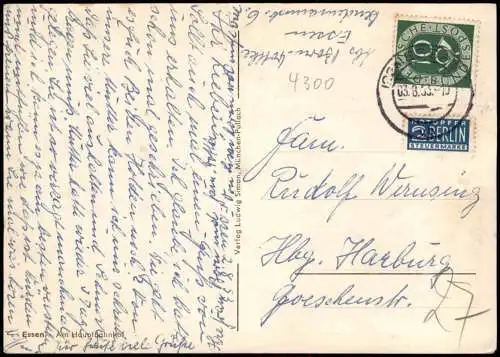 Ansichtskarte Essen (Ruhr) Am Hauptbahnhof 1953