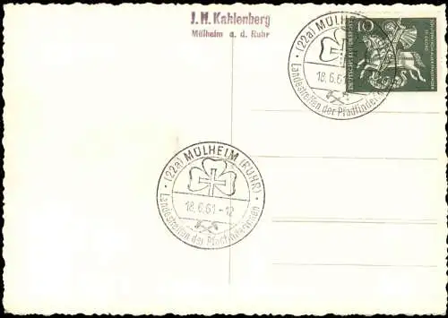 Menden Holthausen Mülheim Ruhr Kahlenberg Restaurant Schiff 1961  Sonderstempel