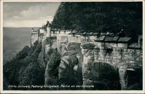 Ansichtskarte Königstein (Sächsische Schweiz) Partie an der Südseite 1935