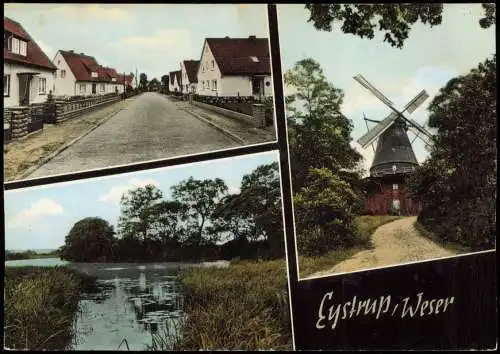 Ansichtskarte Eystrup 3 Bild Windmühle Straße Umland 1971