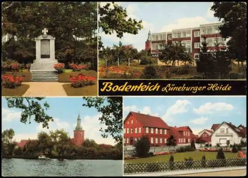 Ansichtskarte Bodenteich 4 Bild Kriegerdenkmal Kirche Häuser 1977