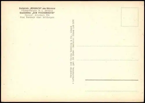 Ansichtskarte Affoldern-Edertal Luftbild Zeltplatz,REHBACH Edersee 1973