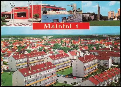 Dörnigheim-Maintal (Hessen) Mehrbild Neubaugebiet Schwimmbad 1971