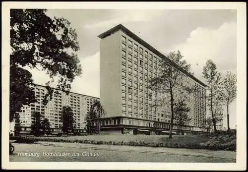 Ansichtskarte Rotherbaum-Hamburg Grindel Wohnviertel Hochhäuser 1952