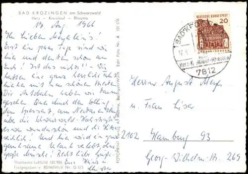 Ansichtskarte Bad Krozingen Luftbild 1966