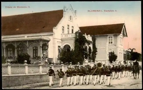 Blumenau Brasilien Stadtplatz Umzug Orchester Deutsche Kolonie Brasil  1912