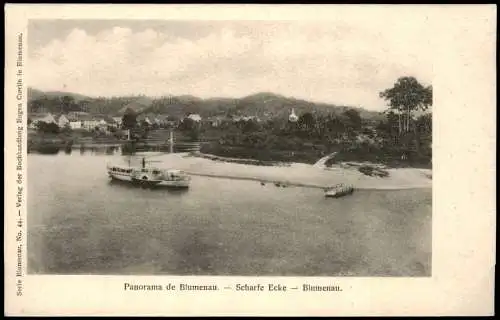 Postcard Blumenau Brasilien Scharfe Ecke Dampfer Deutsche Kolonie Brasil  1914