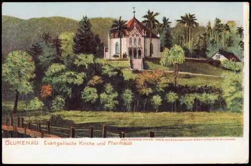 Blumenau Brasilien  ev. Kirche und Pfarrhaus Deutsche Kolonie Brasil  1912