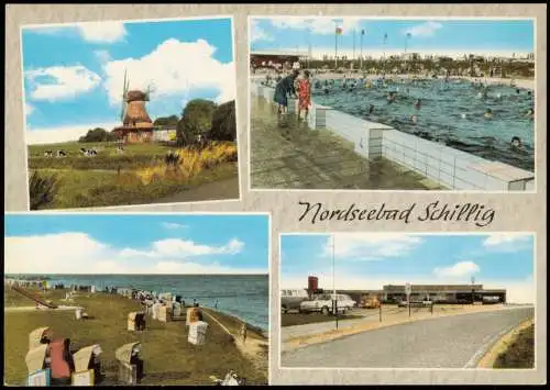 Horumersiel-Schillig-Wangerland MB: Windmühle Schwimmbad Strand 1978