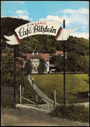 Ansichtskarte Bilstein-Lennestadt Cafe und Eingang 1973