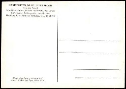 Eimsbüttel-Hamburg Gaststätten im Haus des Sports - U Bahn Schlump 1974