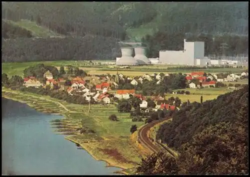 Ansichtskarte Würgassen Weser-Beverungen Stadt AKW Atomkraftwerk 1975