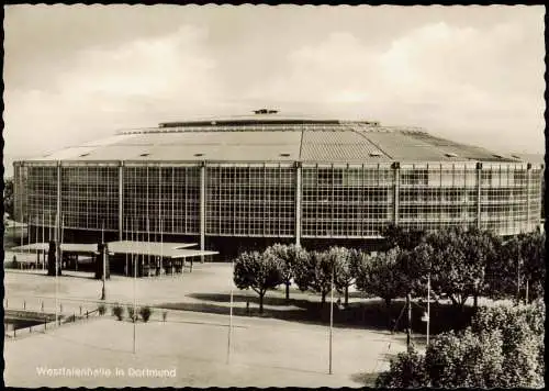 Ansichtskarte Dortmund Westfalenhalle Eingang 1953