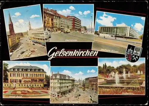 Ansichtskarte Gelsenkirchen Neumarkt Ebertstrasse Bahnhofsvorpiows MB 1964