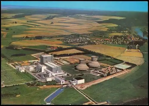 Würgassen Weser-Beverungen Luftaufnahme Luftbild AKW Atomkraftwerk 1980