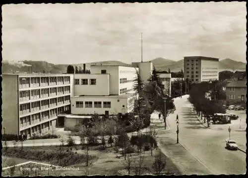 Ansichtskarte Bonn Straßenpartie am Bundeshaus 1961