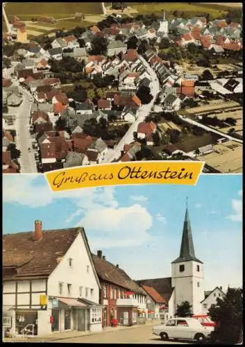 Ottenstein über Hameln 2 Bild Luftbild Straße Kirche Geschäft 1976