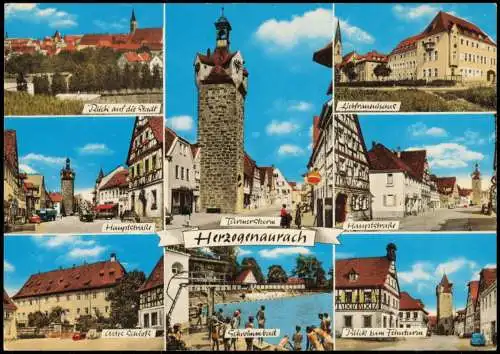 Ansichtskarte Herzogenaurach Hauptstraße Schwimmbad MB 1973