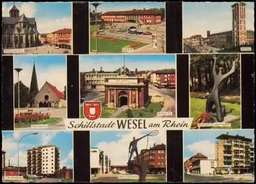 Ansichtskarte Wesel MB Rathaus Bahnhof Straßen 1978
