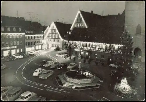 Ansichtskarte Öhringen Weihnachtlicher Marktplatz 1986