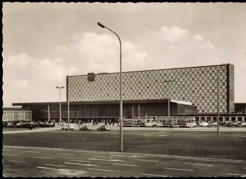 Ansichtskarte Braunschweig Bahnhof, VW-Käfer 1965