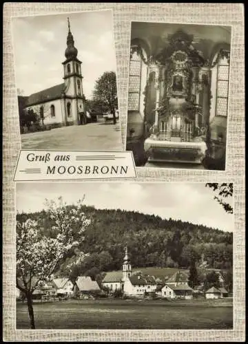 Ansichtskarte Moosbronn-Gaggenau 3 Bild Stadt Altar Kirche 1968